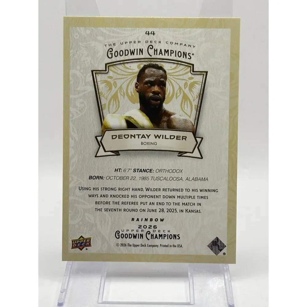 2026 Upper Deck Goodwin Champions Deontay Wilder Rainbow Refractor Boxing